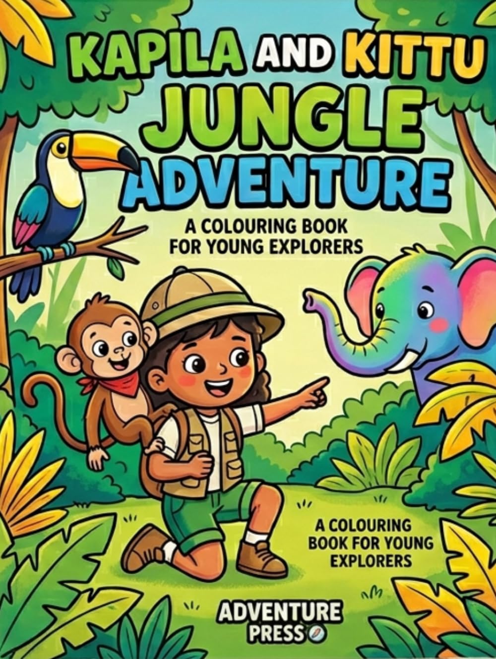 Kapila and Kittu Jungle Adventure: A Colouring Book for Young Explorers (Kapila and Kittu Adventures)