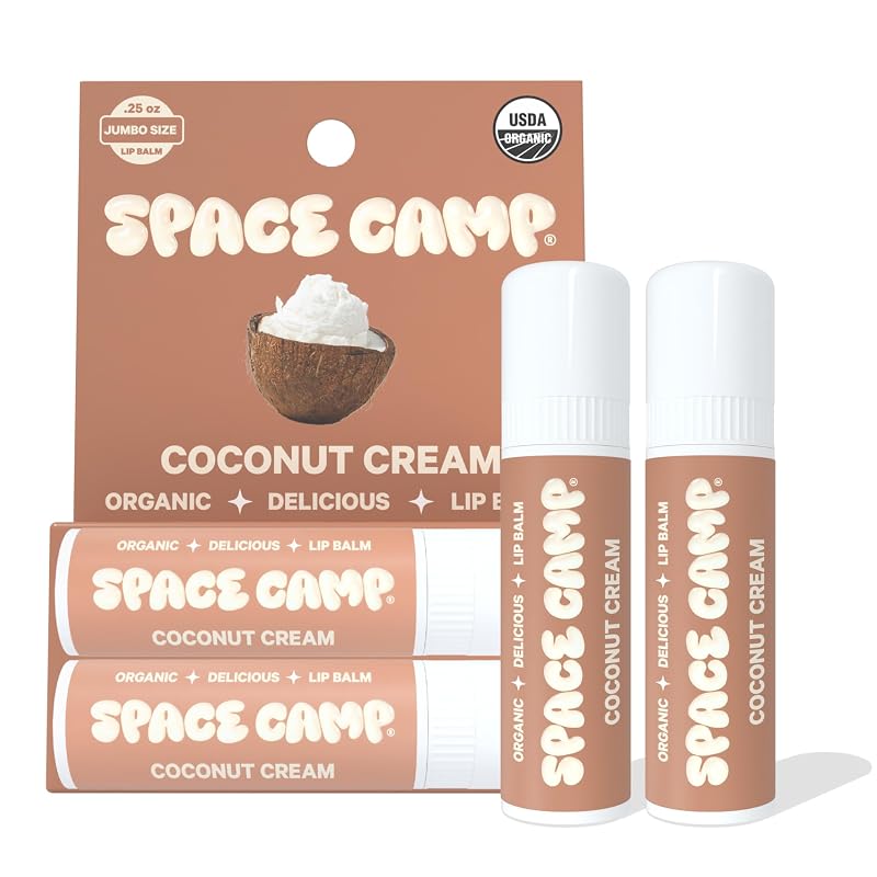 Space Camp Bálsamo labial jumbo com sabor Coconut Cream - Pacote com 2