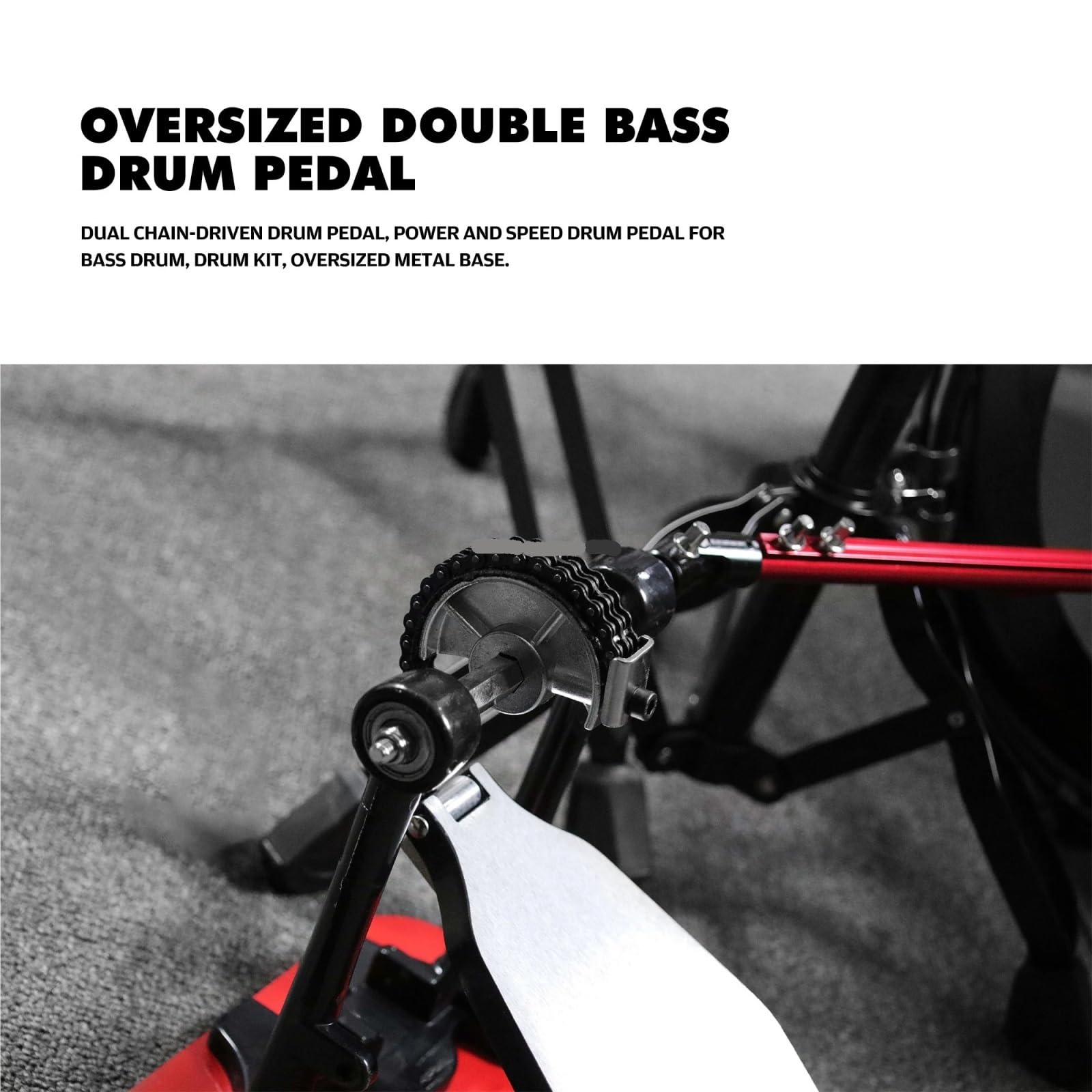 Pédale double chaîne, transmission directe, arbre, pédale de grosse caisse, percussion, for longboard Pour Jeu De Grosse Caisse Et Batterie éLectronique