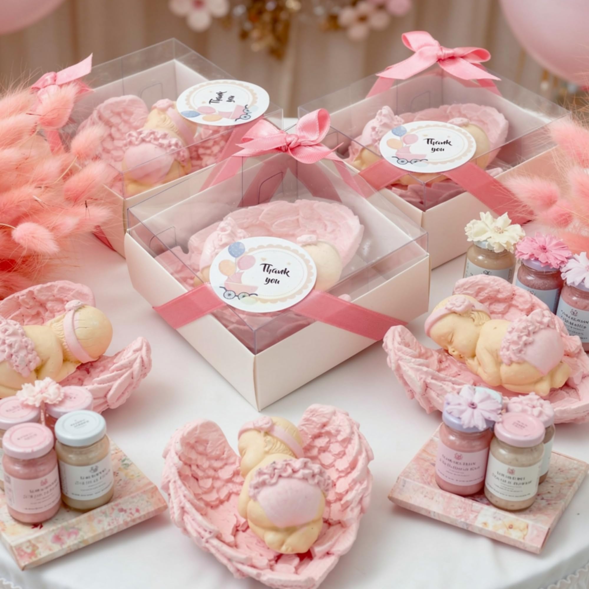 bomboniere battesimo, comunione, cresima, compleanno, 30 Pezzi Blu maschio. compleanno bimba bambina bambino, blanc, rosa decorativo pietra angelo festa del neonato (blu)