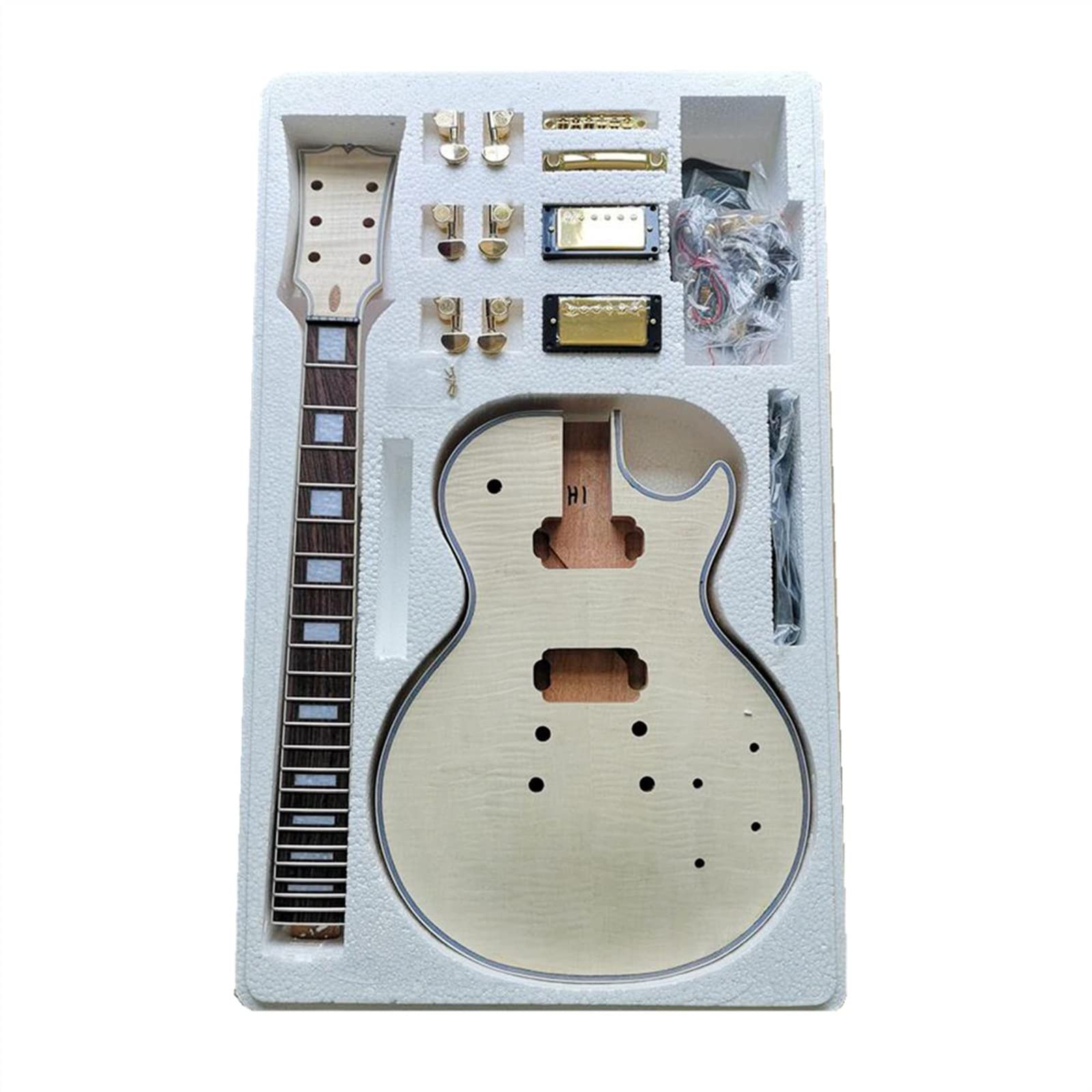 DIY Gitara Elektryczna Niedokończone Zestawy Do Zestawu Gitarowego Z Drewna Mahoniowego Okoume Body Niedokończony zestaw gitary elektrycznej (Color : 03)