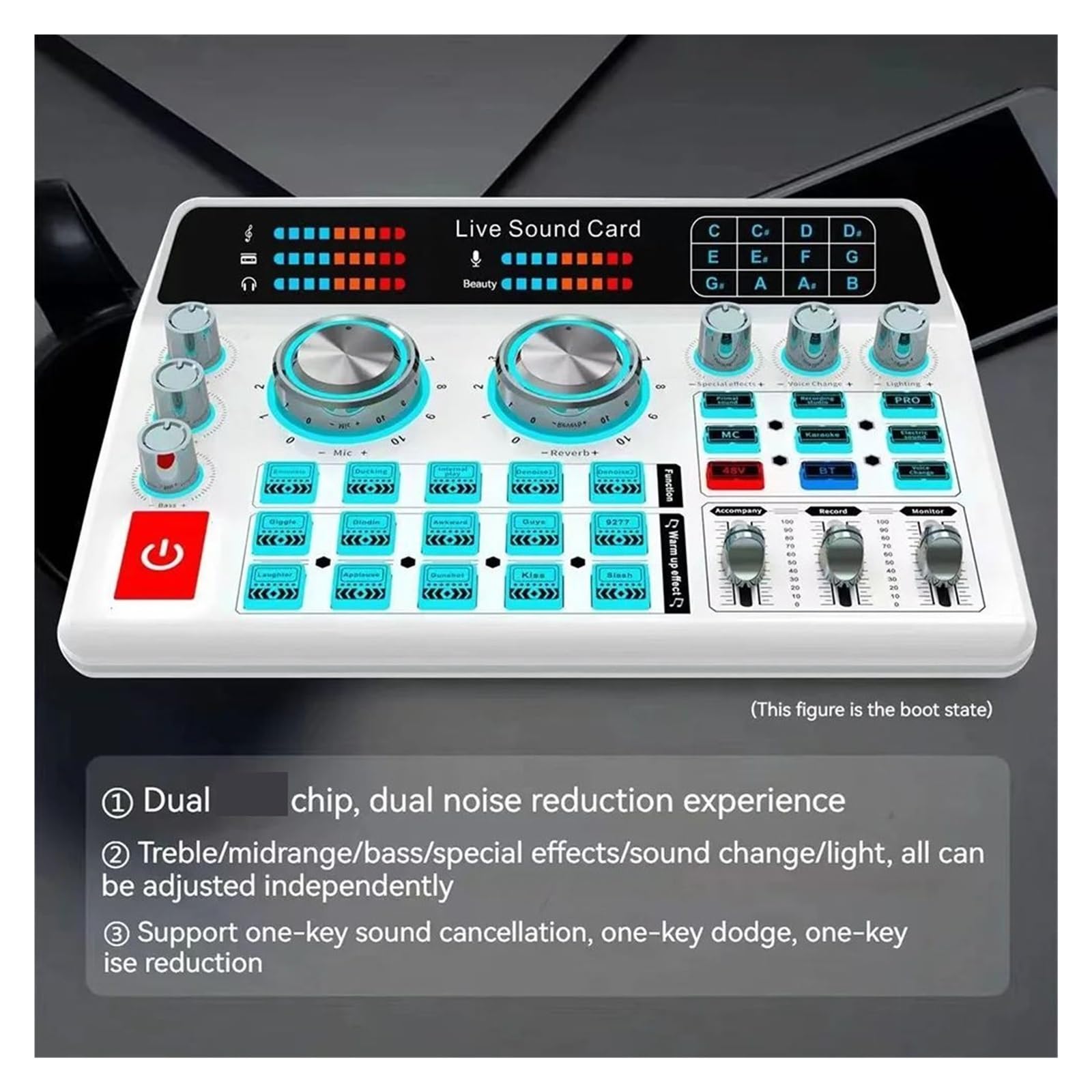 Live Soundkarte Voice Changer Mixer Audio For Computer PC Mischen Professional Studio Aufnahme Bluetooth-Kompatibel