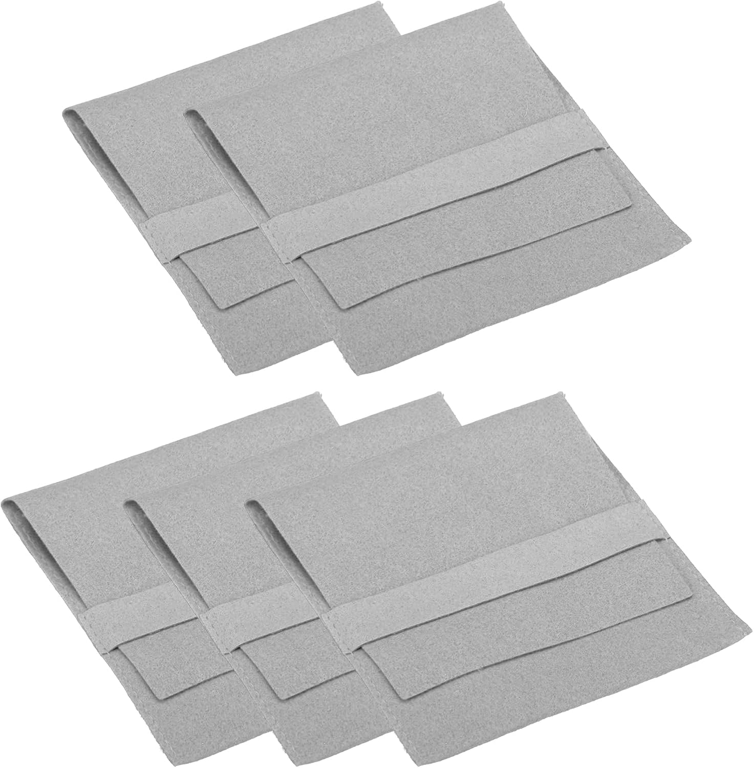 PATIKIL 10x10cm Jewelry Pouches with Band, 5 Pack Microfiber Jewelry Pouches Portable Soft Storage for Necklace Bracelet Earring Watch Rings Brooch, Light Grey