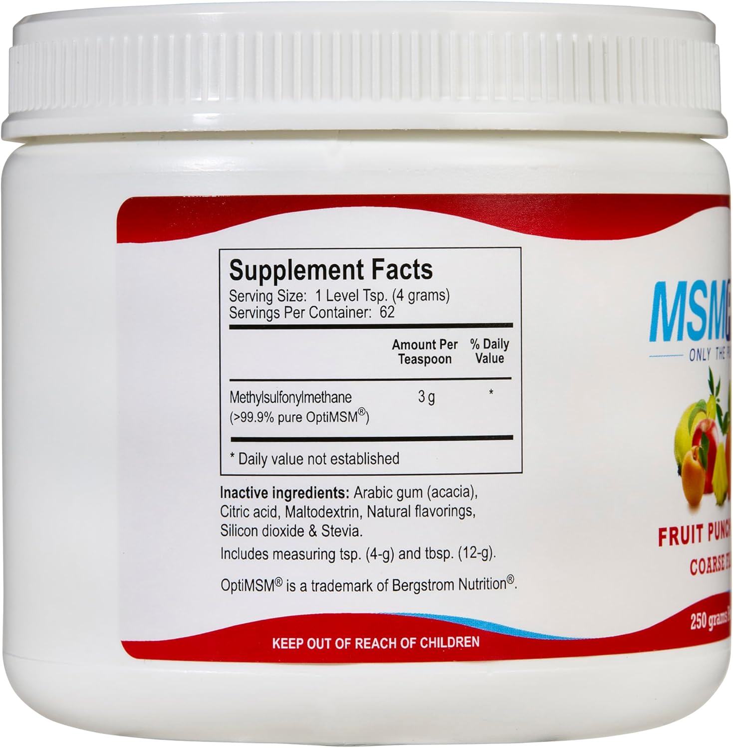 KALA HEALTH MSMPure Fruit Punch Flavored Coarse 8.8 ozand Muscle & Joint Cream 2oz Bundle