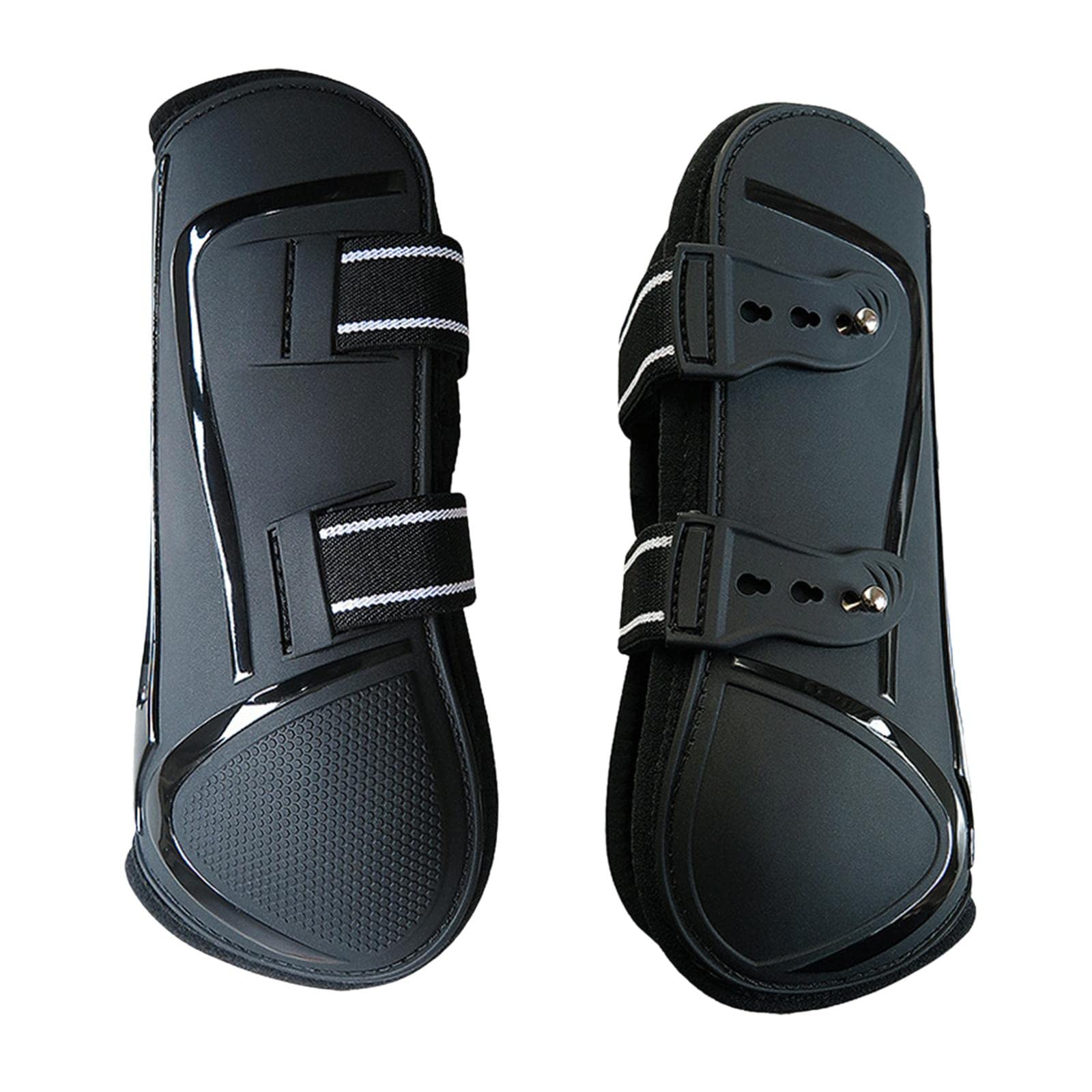 UJEAVETTEUJEAVETTE 1 Pair Horse Tendon Boots Jumping Guards Protection Black Front Leg M
