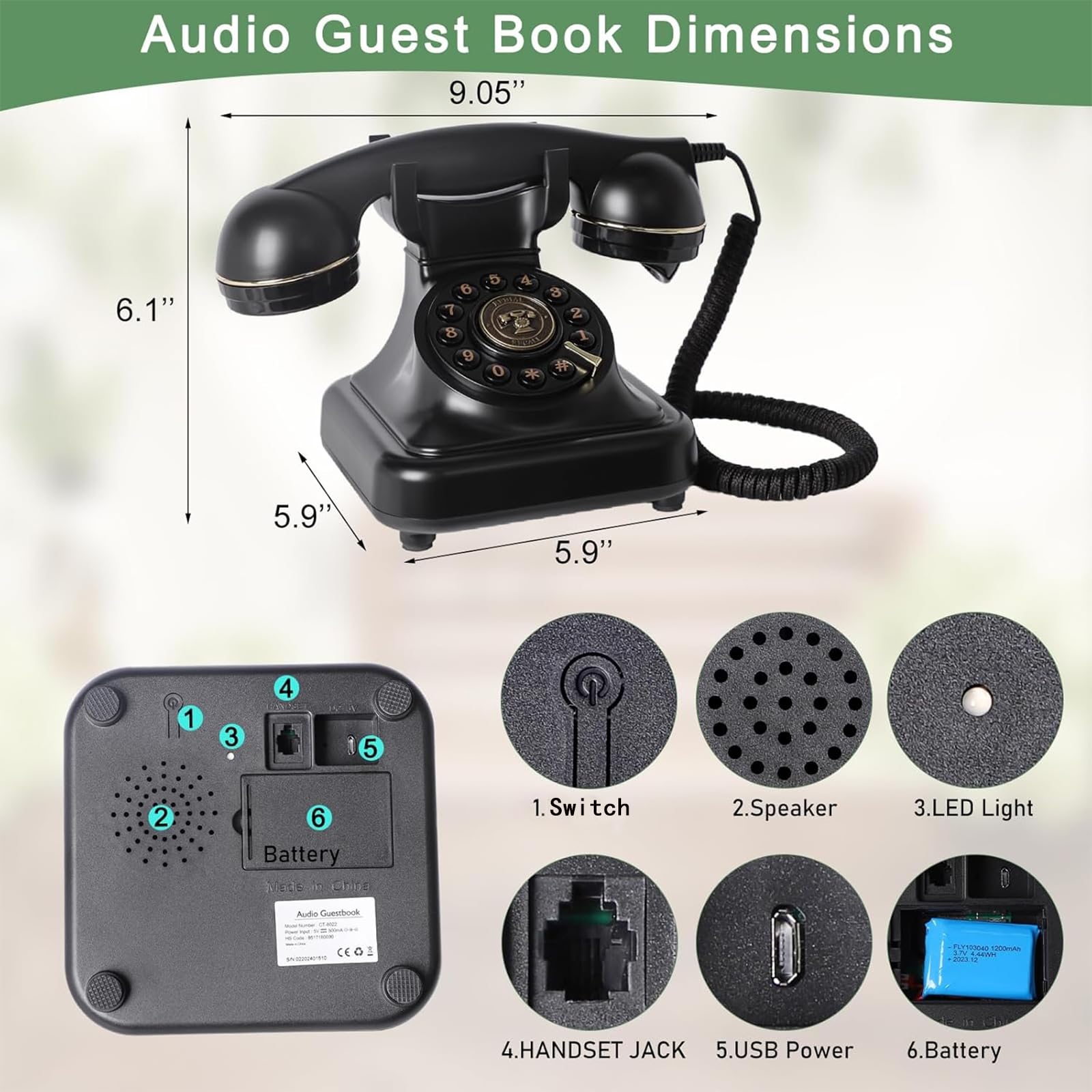Libro degli ospiti audio per matrimoni, registratore di messaggi vocali vintage, con scatola regalo di alta qualità per eventi speciali, addio al nubilato, feste di compleanno, baby shower
