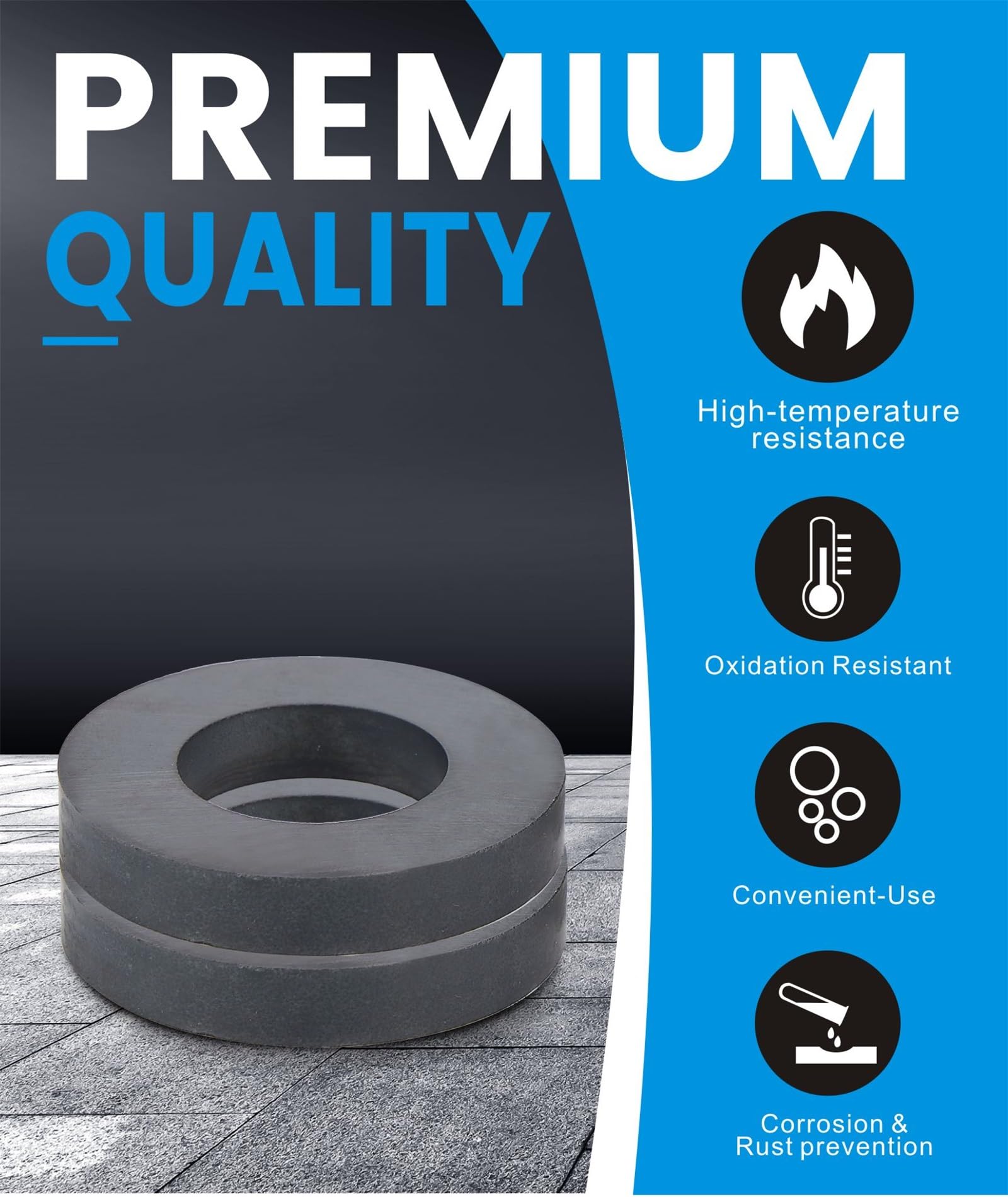 Ferrite Magnet Ring OD2.4 x ID1.3" x 0.4", Grade C8 Ceramic Magnets for Industry Science Experiment,Crafts and Hobbies-4pcs — Amazon image 3