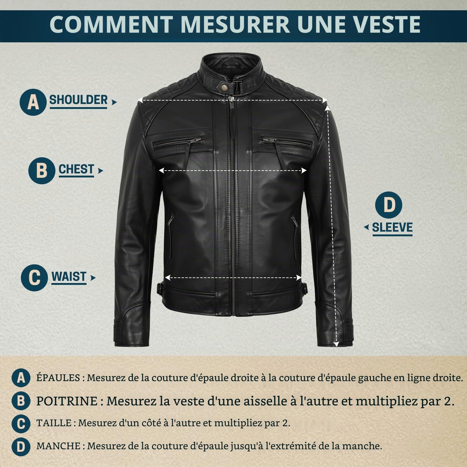 Harrington Veste de camionneur en cuir véritable pour homme – Col de chemise – Veste en cuir de cowboy occidental
