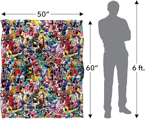 Miniatura 5 de Power Rangers Crowd of Rangers - Manta con licencia oficial de Silky Touch, súper suave, 50 x 60 pulgadas