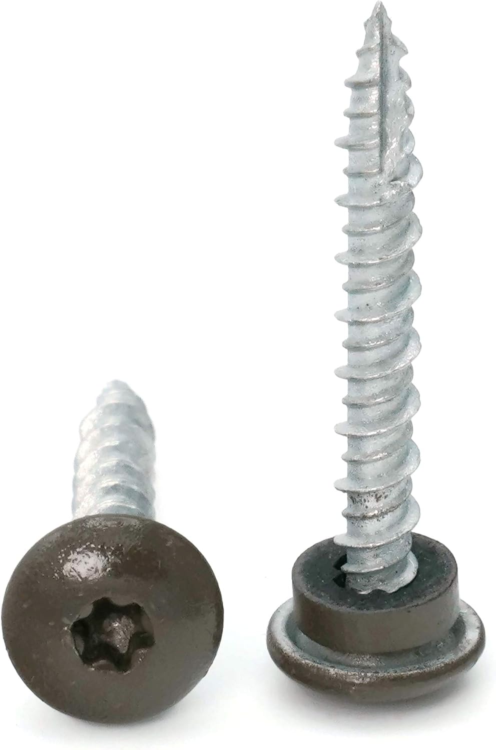 Low Profile Mechanical Galvanized Roofing Screws Bronze Finish - #10 x 1-1/2" Qty 250