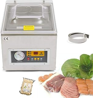 Vacuum Sealer, 120W Stainless Steel Film Welding Machine Vacuum Sealer Double Welding Vacuum Sealer for Home and Commercial Use, 1-4Pcs/Min