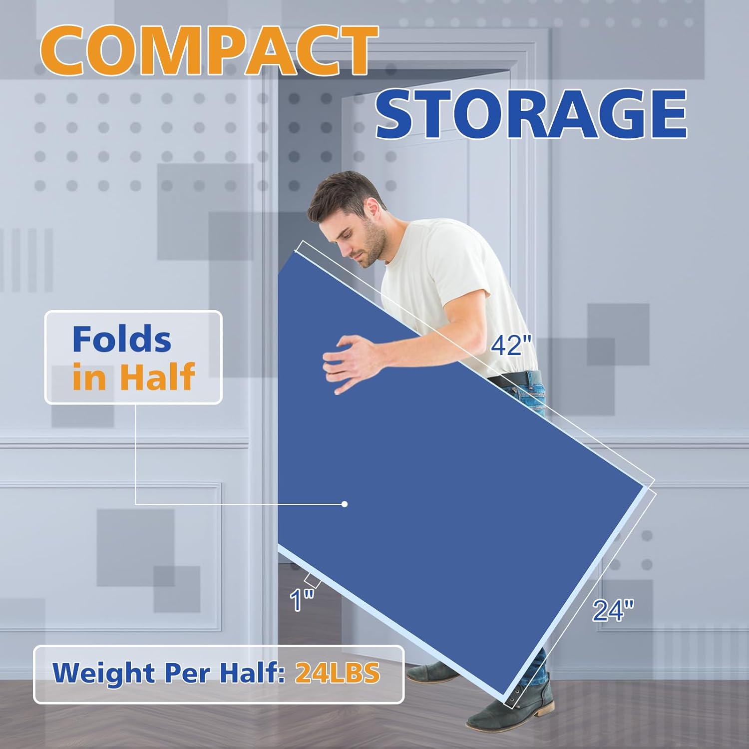 7/8/9Ft Mid-Size Ping Pong Conversion Top, Foldable & Portable Table Tennis Table Top with Net, No Assembly Needed, Indoor/Outdoor Table Tennis Surface