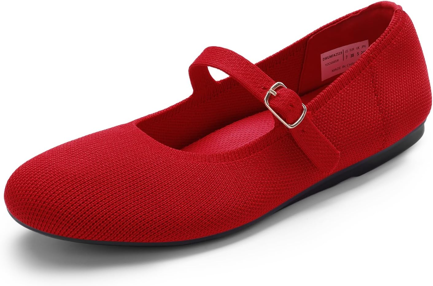 DREAM PAIRS Women's Mary Jane Ballet Flat Shoes Dressy Foldable Knit Flats with Arch Support Comfortable for Casual Work Office