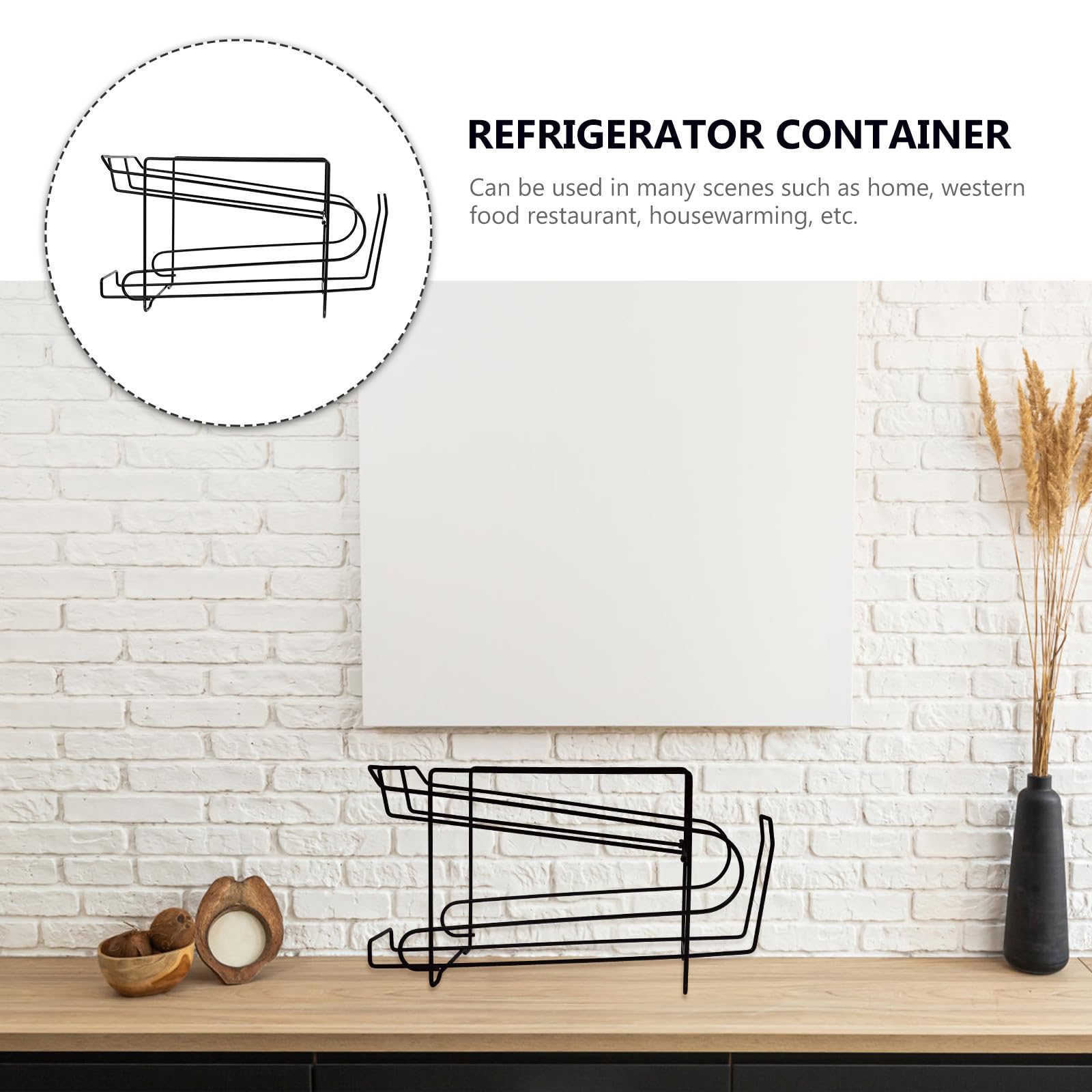 TOYANDONA Estante para Guardar Bebidas de Hierro Negro Diseño de Doble Capa y Deslizamiento Automático, Optimización de Espacio Adecuado para Neveras y Restaurantes