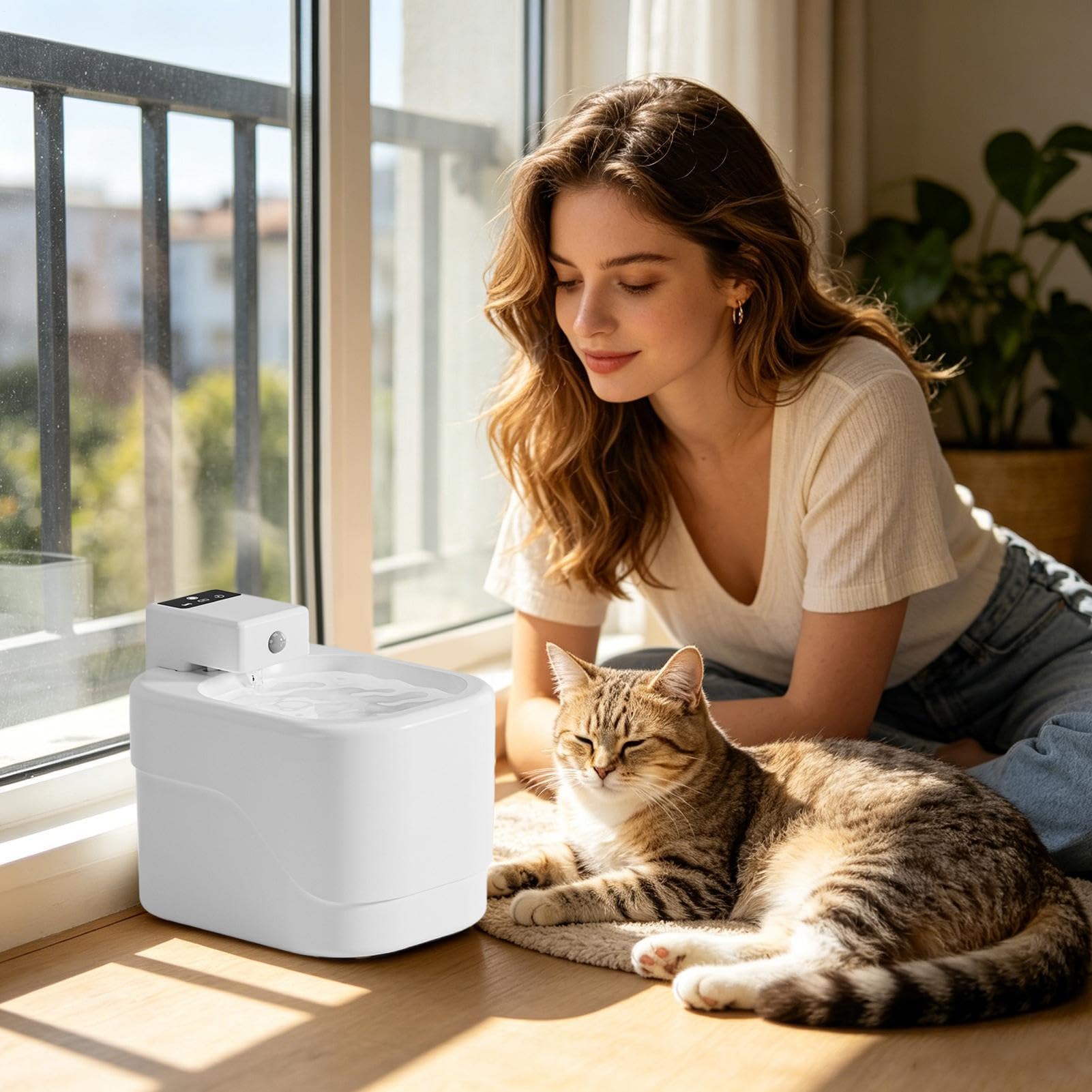 Distributore automatico con acqua per gatti, dispenser di bevande senza