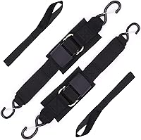 Vista 1 de Correas de amarre para popa con ganchos de cierre y accesorios de bucle suave, correas de seguridad ajustables con hebilla de liberación rápida