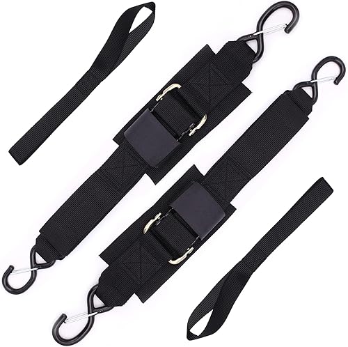 Correas de amarre para popa con ganchos de cierre y accesorios de bucle suave, correas de seguridad ajustables con hebilla de liberación rápida para