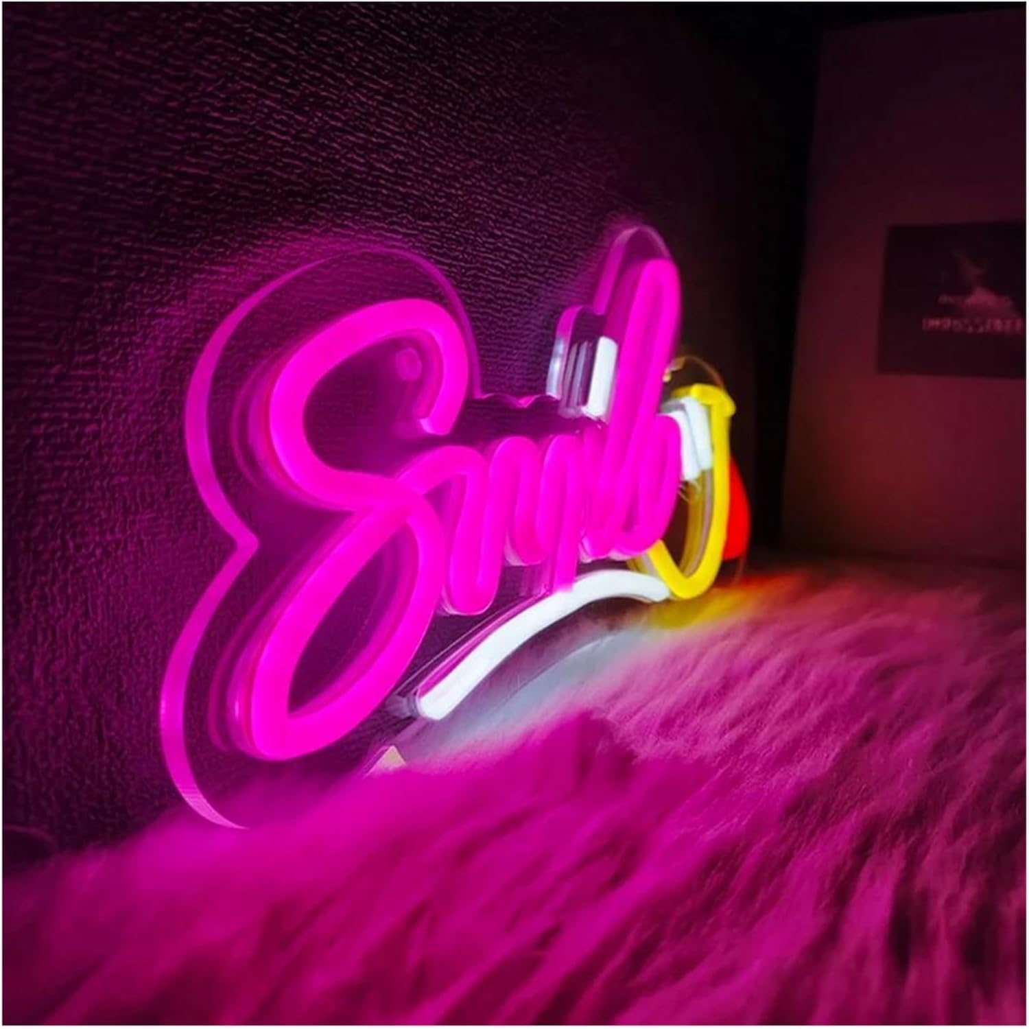 Insegna al per neon con scritta "Smile" e lettere a per LED per addio nubilato, matrimonio, 31 cm x 15,5