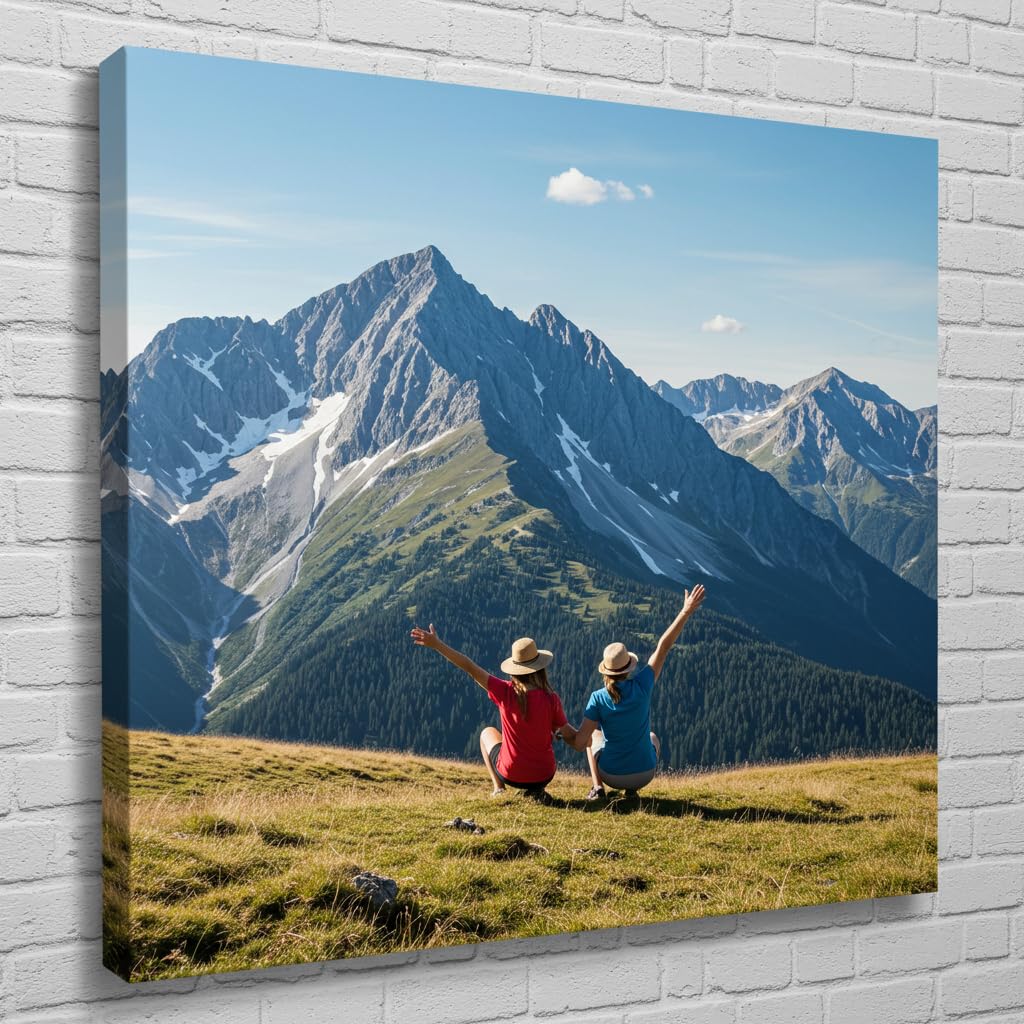 Personalised Canvas Photo Canvas Custom Birthday Gifts Picture Frame Print Wall Art Gifts For Women A1 A2 A3 A4 (31x21cm (12x8in)) — view 2