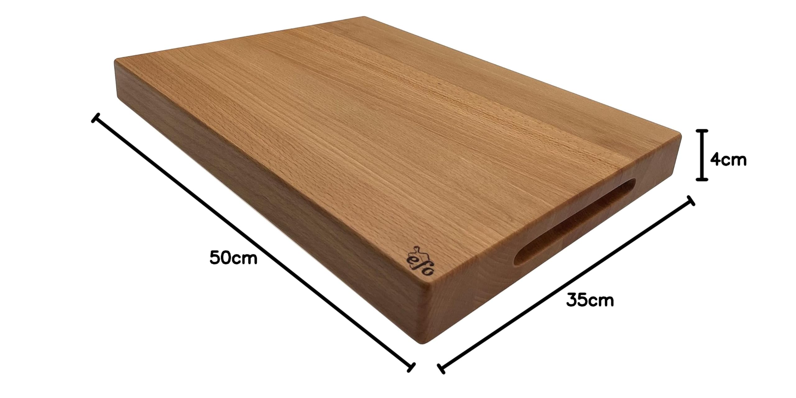 efo Bloque de Cortar Grande de Madera, Tabla Resistente para Servir y Tallar, Ideal para Pan, Carne, Pescado y Verduras, 50 x 35 x 4 cm