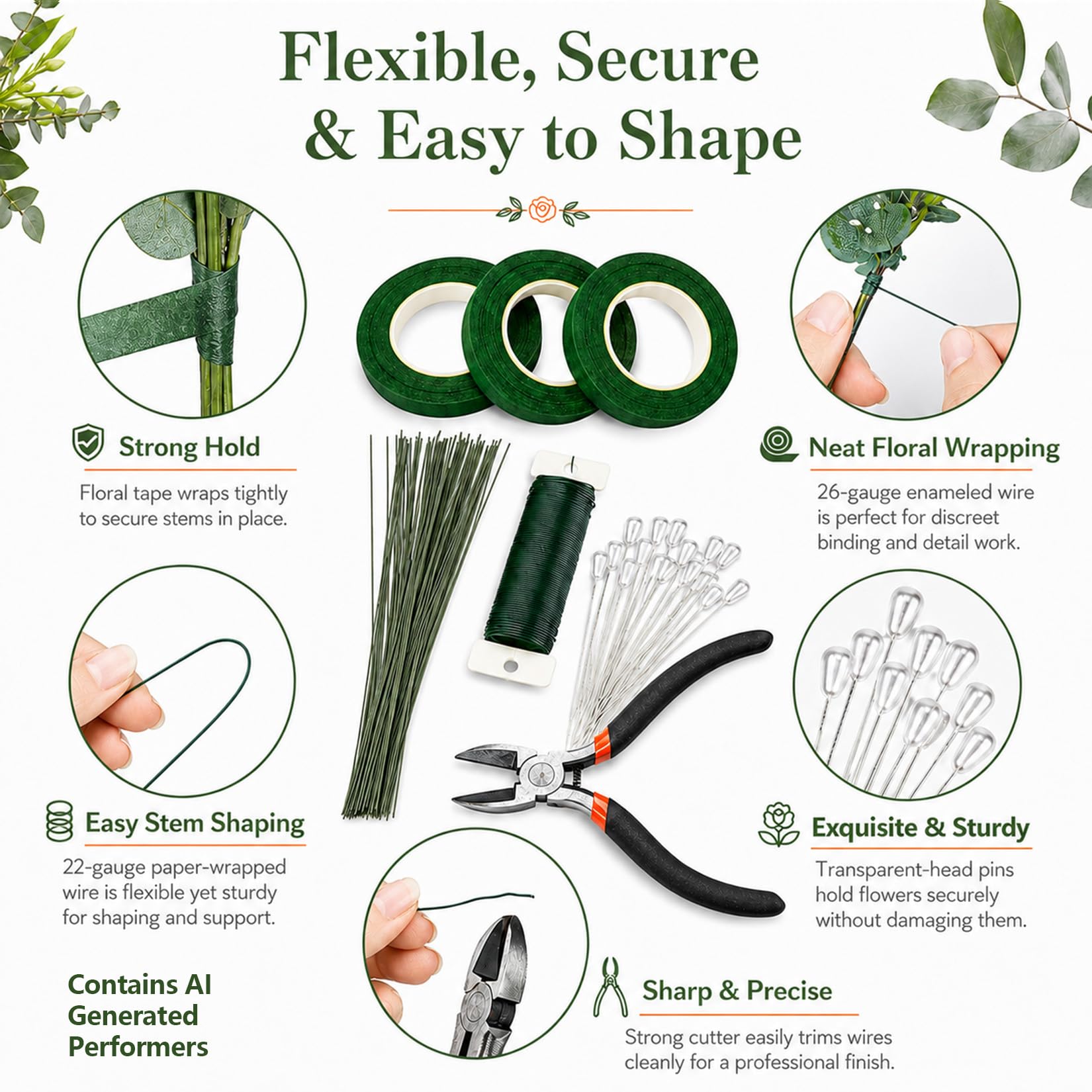 Floral Tape & Wire Set - Beginner Floral Crafts -3