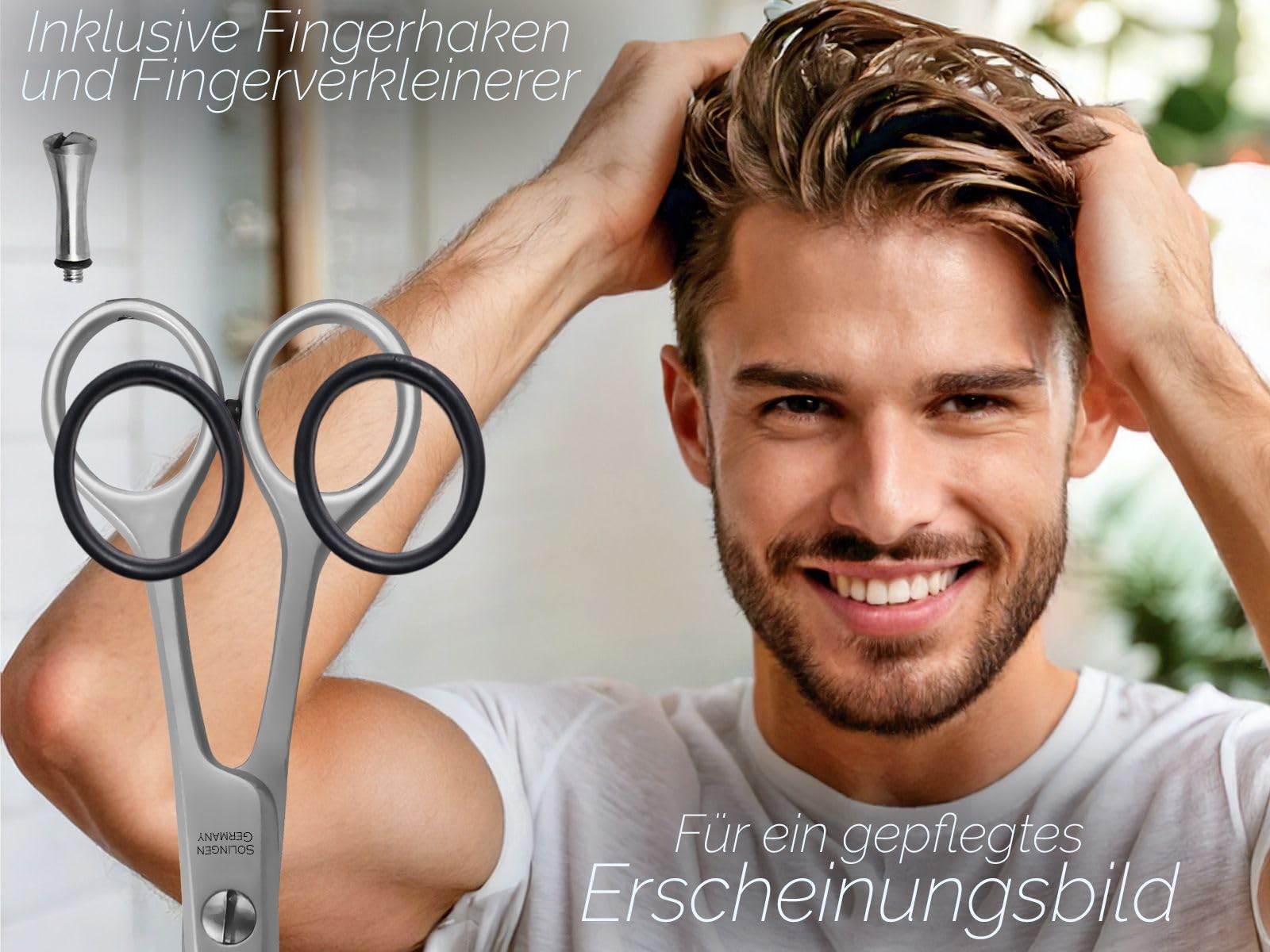 Effilierschere aus Solingen Haarschere Friseur Schere mit Scharfer Zweiseitiger Zahnung Made in Germany Haarschneideschere aus Hochwertigem Rostfreiem Edelstahl zum Ausdünnen der Haare (13,97 cm)