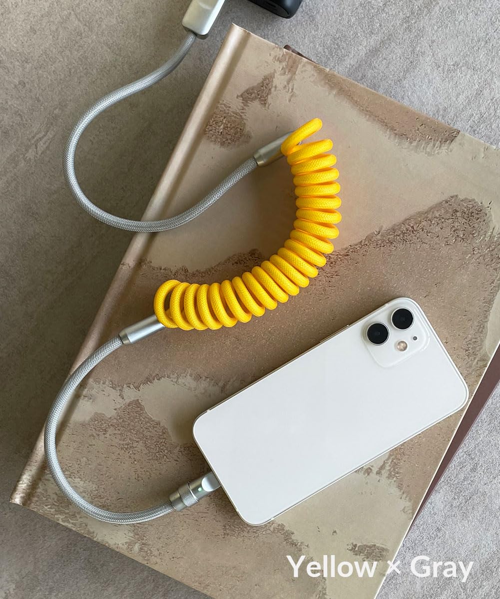 Amazon.co.jp: USBケーブル スパイラル バイカラー 充電ケーブル 充電