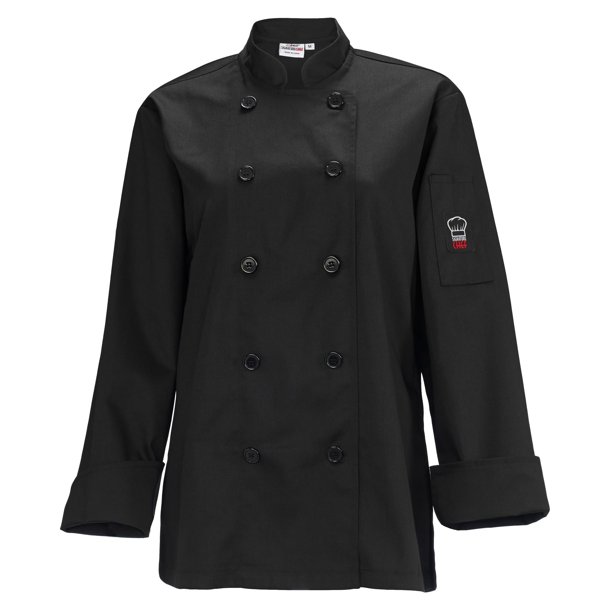 WINCO Chef Jacket Black, Medium