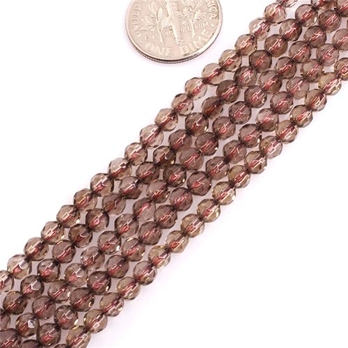 Miniatura 2 de Cuentas de cuarzo ahumado para hacer joyas, piedras preciosas semipreciosas naturales de 0.157 pulgadas (0.157 in), hilo redondo facetado de 15