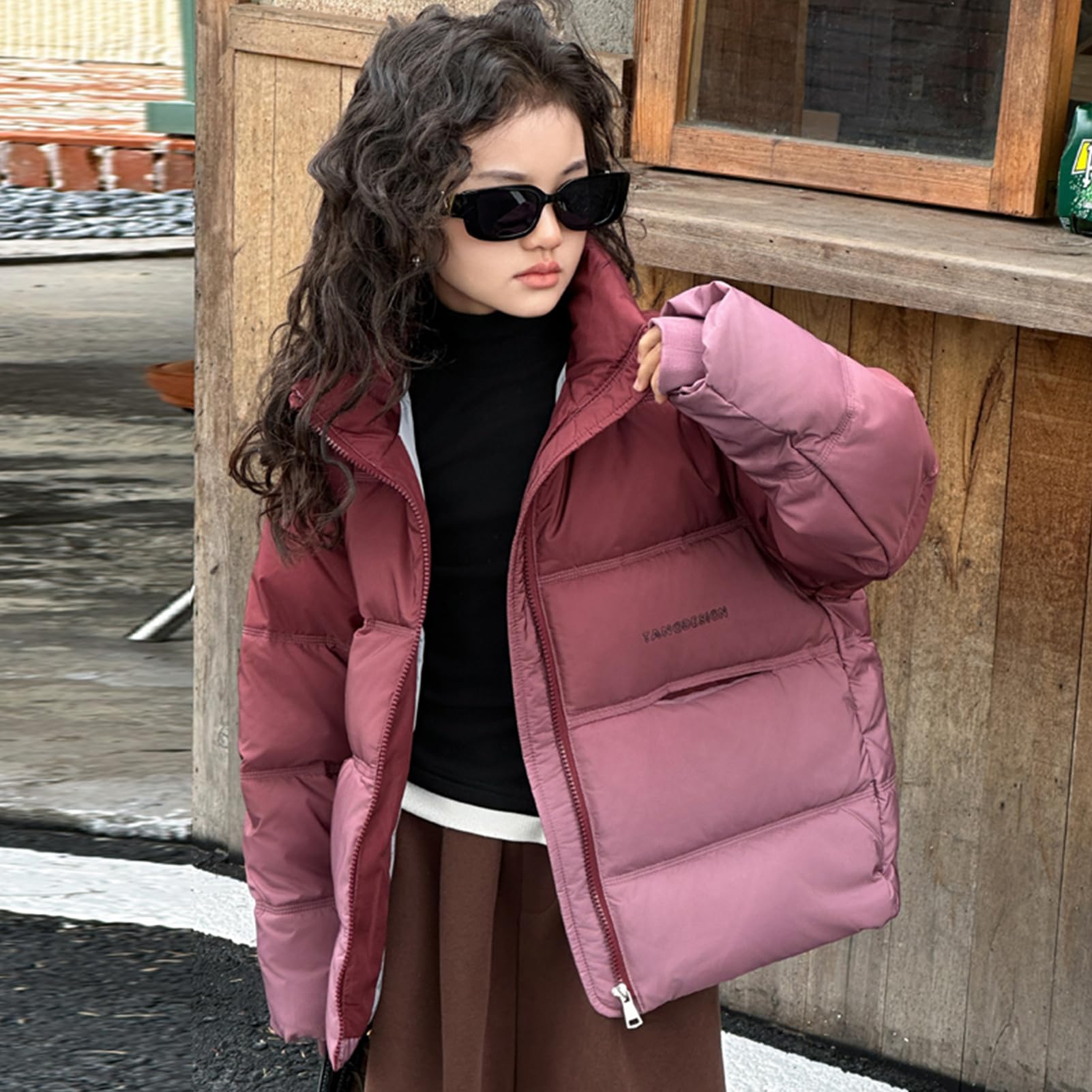 Bambino Piumino Ragazzo A Collo Alto Addensato Giacca Ragazza Antivento Cappotto Caldo Giacca Outdoor Abbigliamento per Inverno