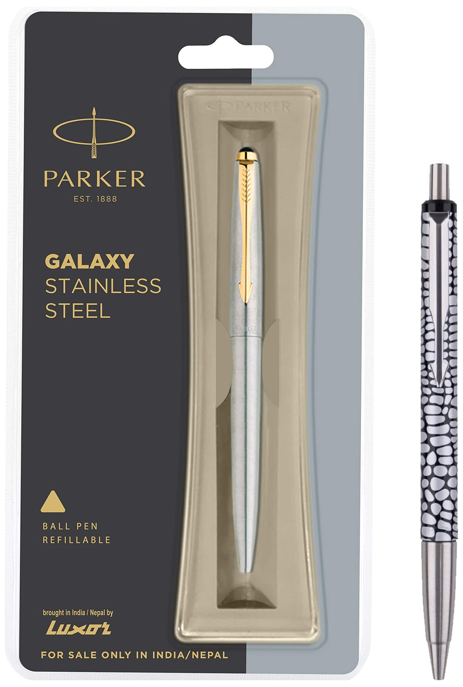Parker Vector Special Edition Ball Pen with Swiss Knife Galaxy Stainless Steel Gold Trim Ball Pen