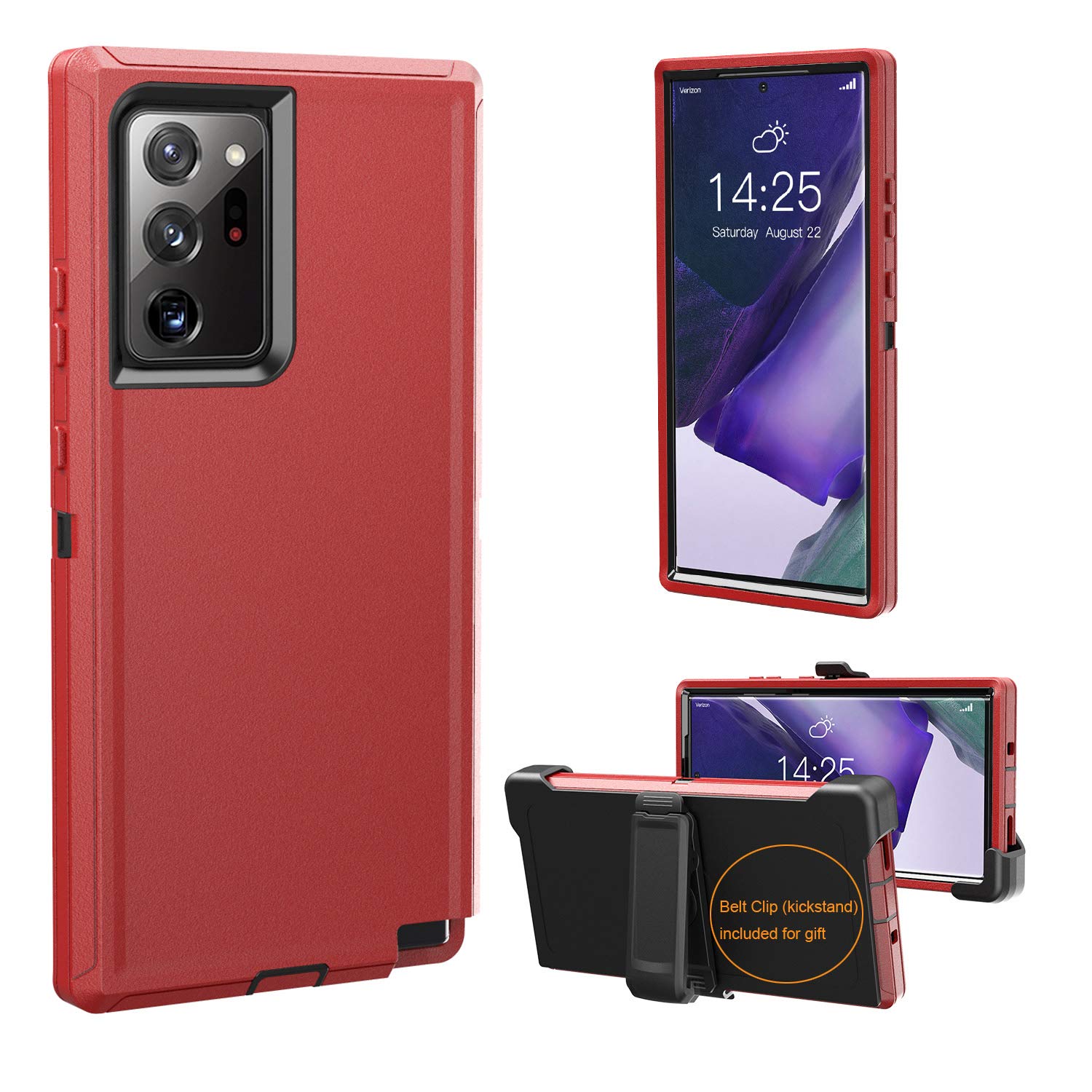 Galaxy Note20 Ultra Case Heavy Duty Phone Case with Rotary Belt Clip Holster for Note20 Ultra 3 in 1 Kickstand Case Full Body Armor Rugged Shockproof Phone Case Cover for Samsung Galaxy Note20 Ultra