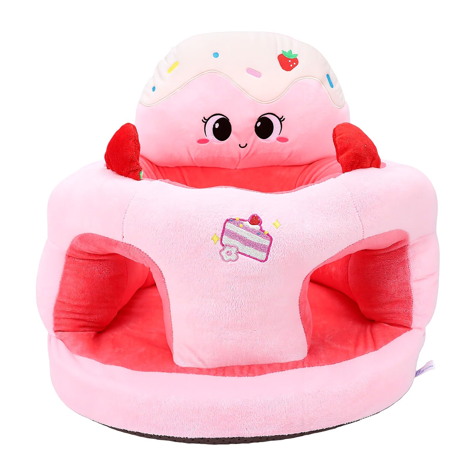 Asixxsix Seggiolino per Neonati da 3 a 24 Mesi, Peluche (Torta) | Simpatico animaletto a forma di, supporto ergonomico per la schiena, fondo antiscivolo, regalo per seggiolone portatile