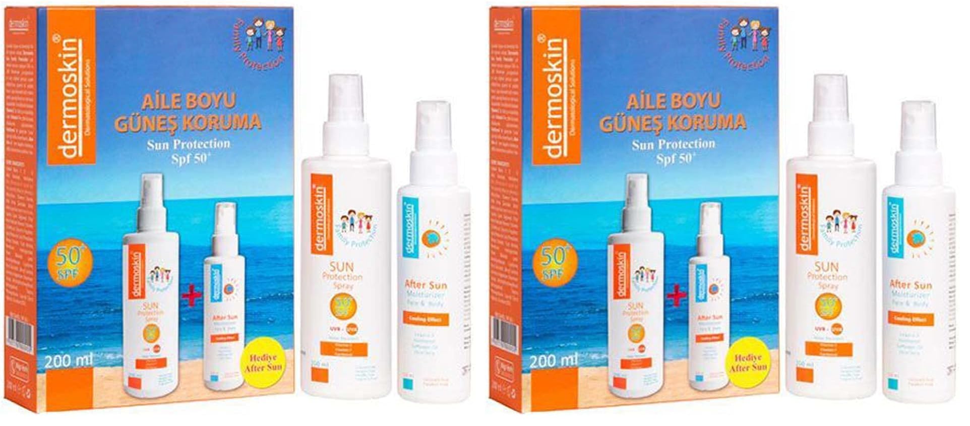 Dermoskin Sun SPF 50 Aile Hediyeli Paket 1 Paket (1 X 100 Ml) (2 paketi)