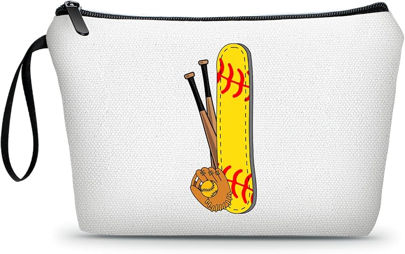Necessaire de maquiagem ARIOSEY com estampa Softball, estojo de viagem com zíper, Modelo ZTB