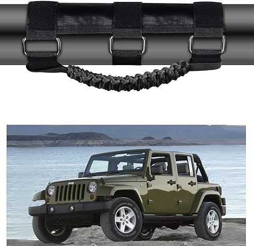 Miniatura 6 de Asas de Agarre para Barra Antivuelco Accesorios de Agarres de Mano de Paracord para Jeep Wrangler JL JK TJ YJ Gladiator Sahara Rubicon Unlimited