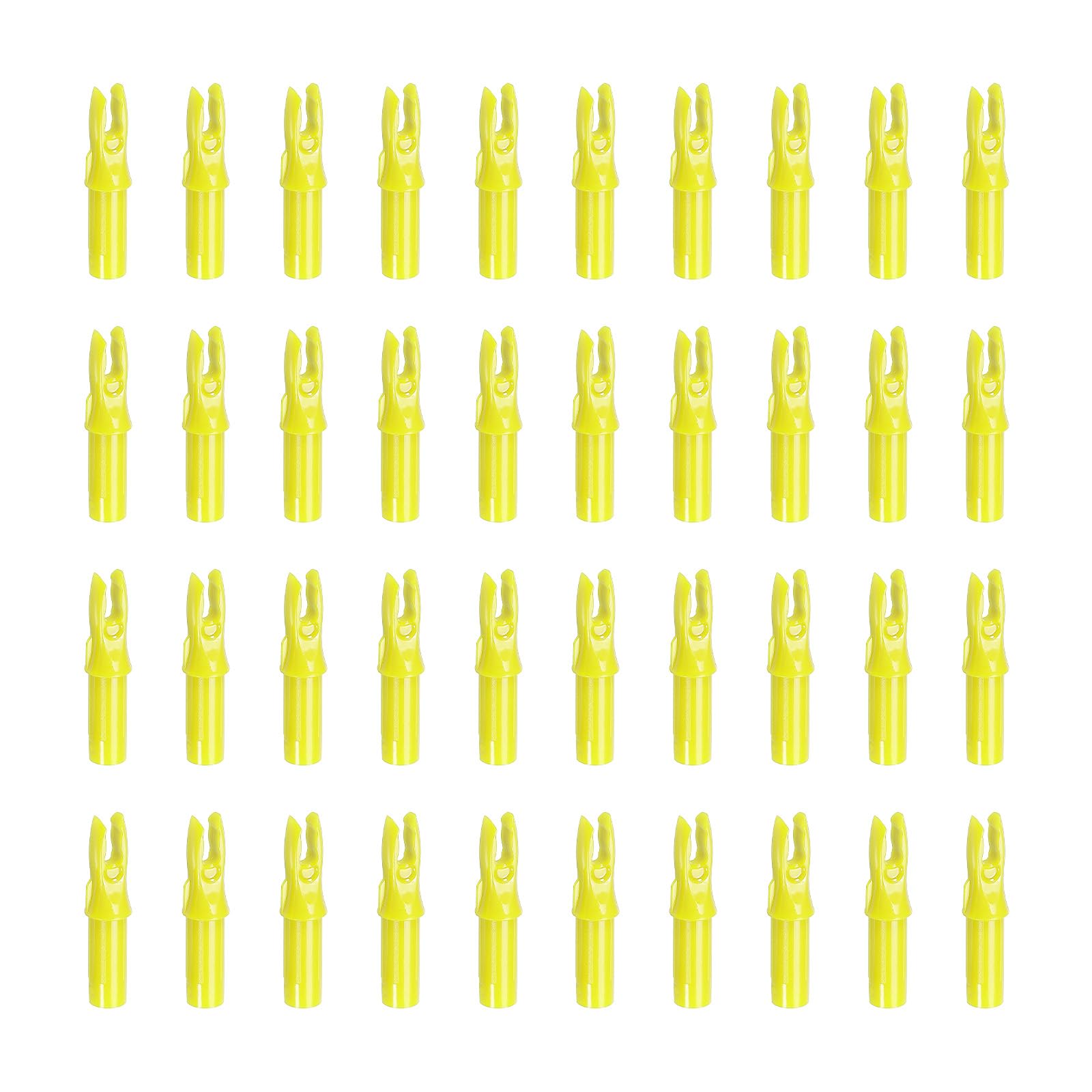 PATIKIL Tir Arc Flèche Encoches 6.2mm 0.244", 40 Paquet Insére Flèche Encoche Remplacement pour Tournage, Jaune