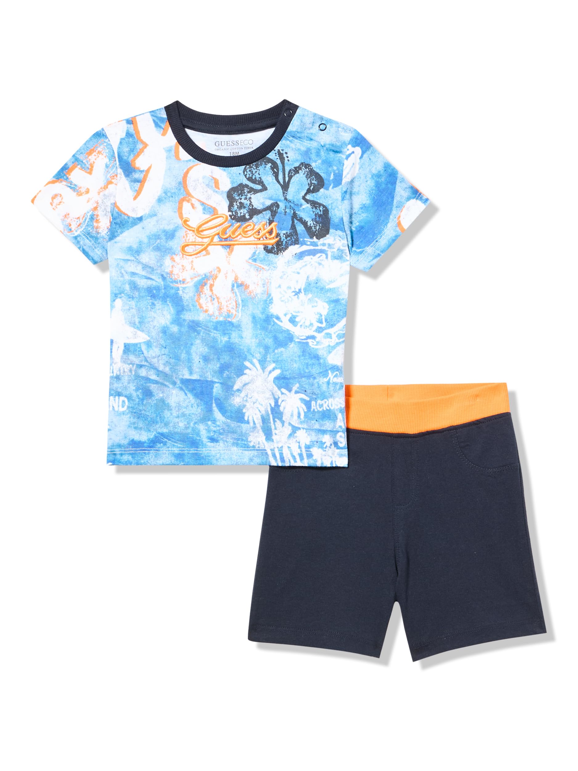 GUESS Eco Short Sleeve T-shirt and Short Set Set di vestiti da gioco per bambini
