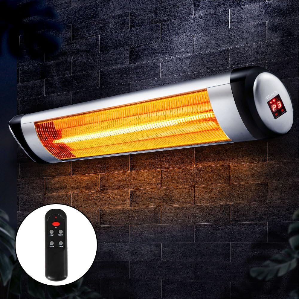 Devanti Radiant Heater, 2000W Portable Electric Infrared Strip Heaters