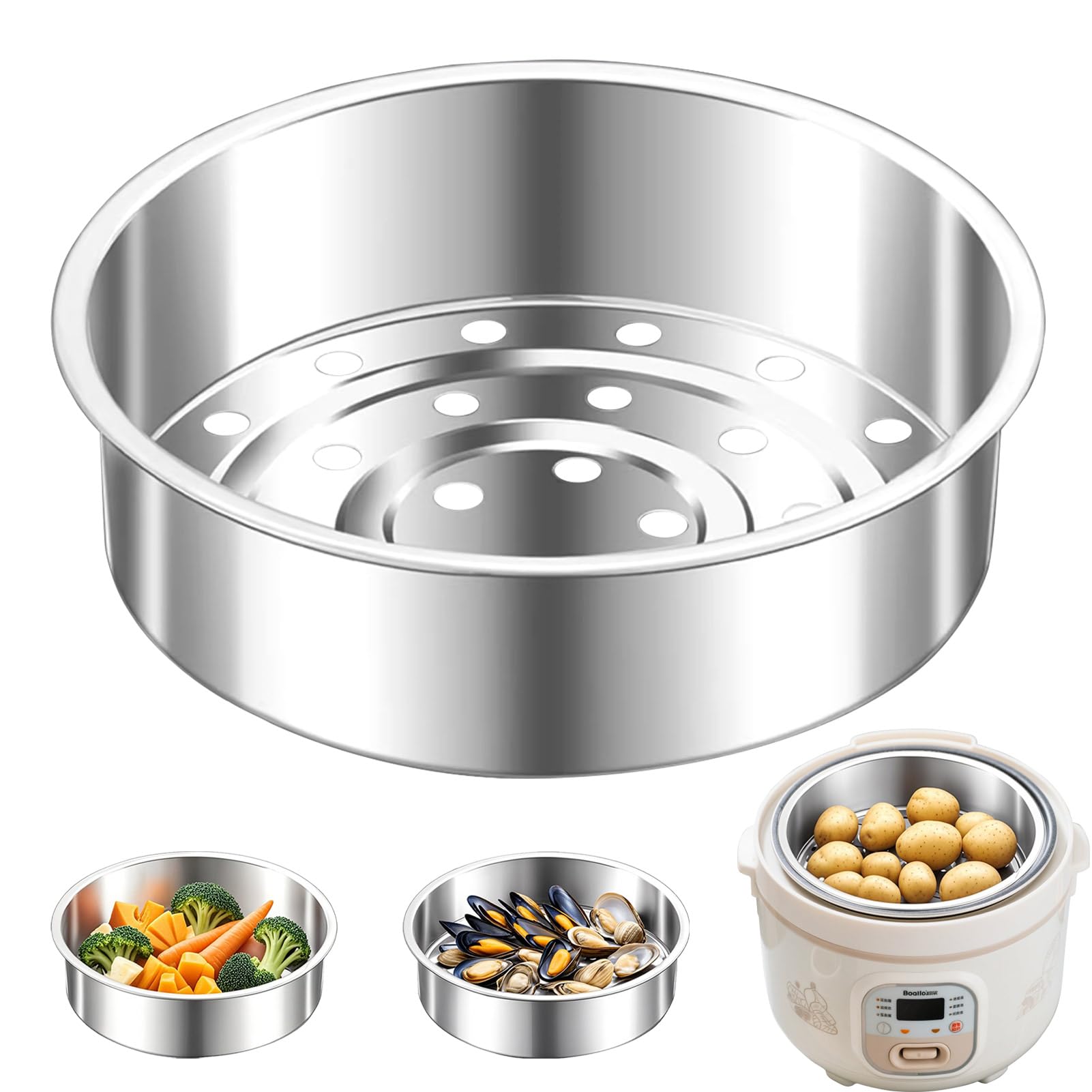 Cesta de Vapor de Acero Inoxidable 304 para Olla Arrocera, Accesorio de Cocina Multifuncional