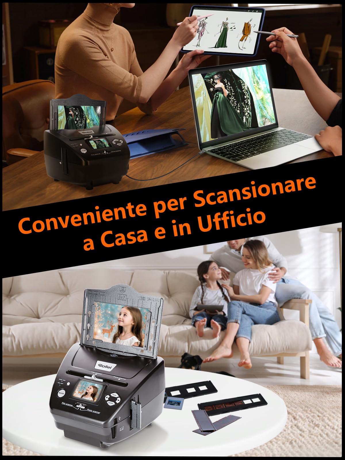 Rollei PDF S 240 SE Multiscanner per Foto Diapositive e Negativi Fotografico 35mm/135 Scanner Pellicole Digitale Alta Risoluzione