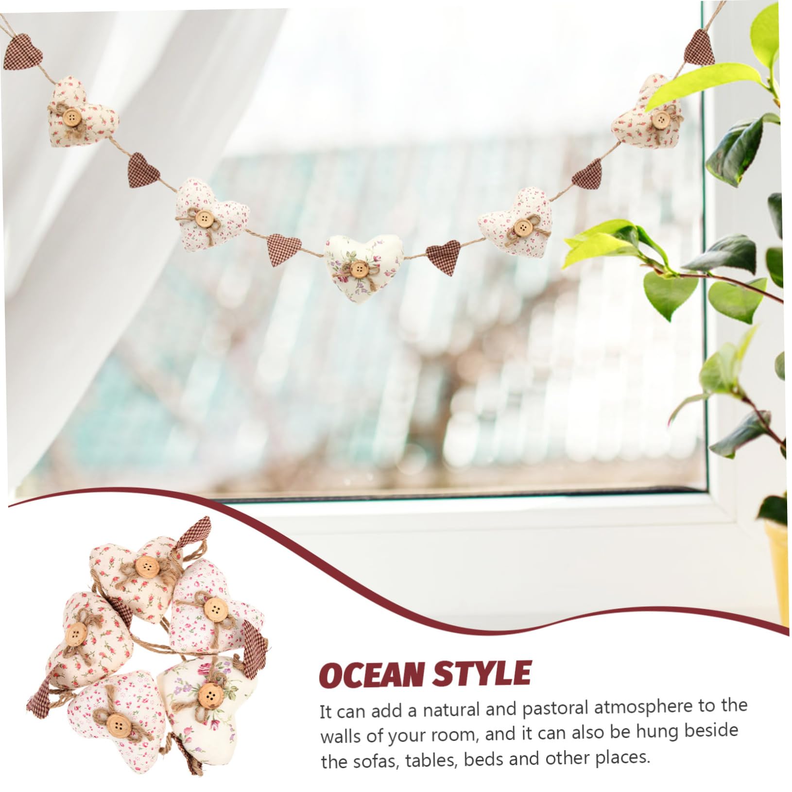 Abaodam 4piezas Guirnalda Colgante De Corazones para Decoración De Pared Adorno De Puerta para Hogar para Habitaciones Infantiles y Salones Estilo Chic y Fresco