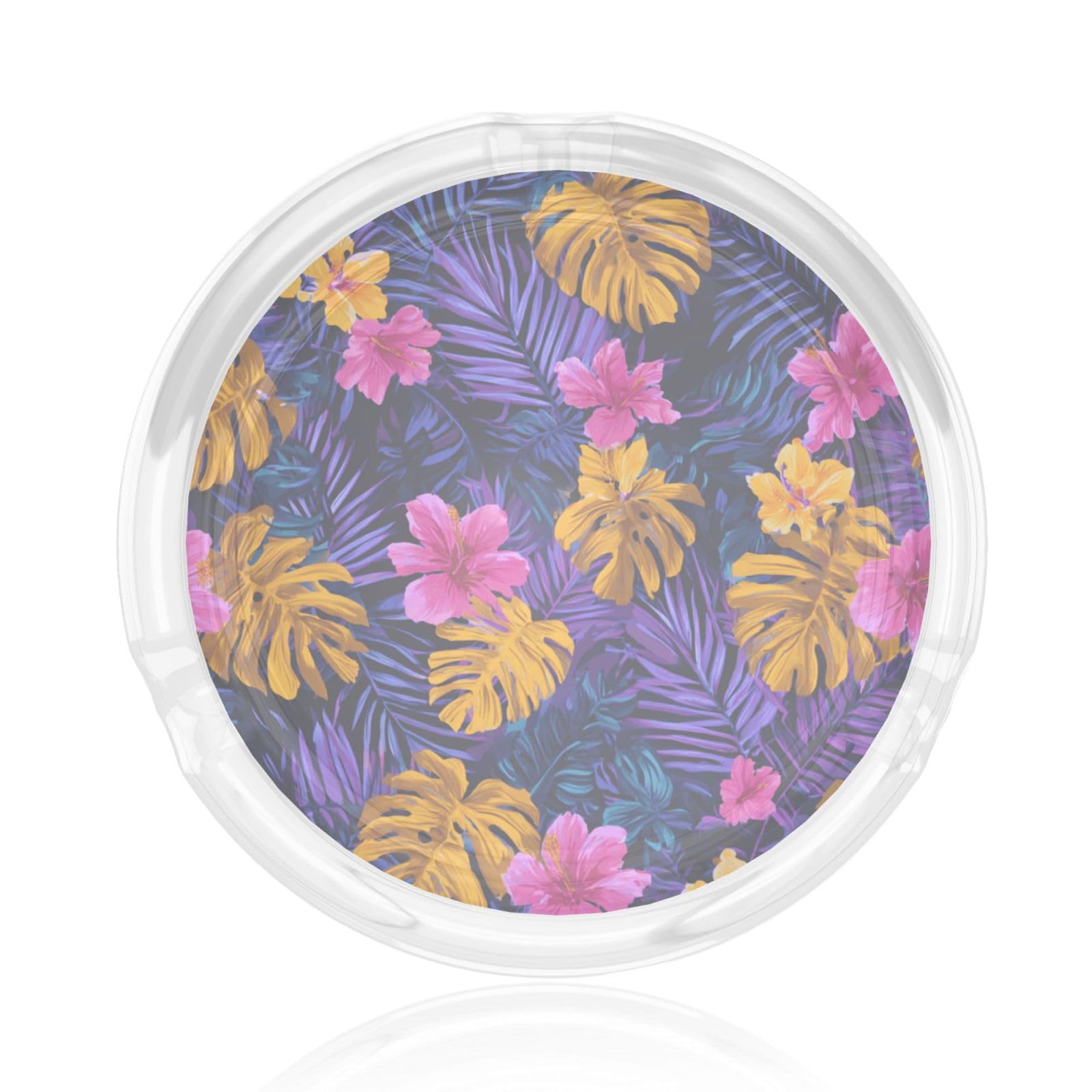 Tropical Monstera Leaves Golden Pink Violet Glass Ashtray For Cigarettes Ash Trays Case For Home Office Decor