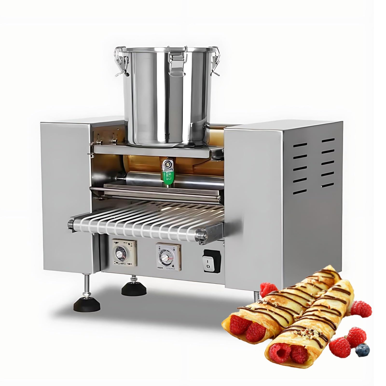 Máquina Para Hacer Tortitas 2800W, Acero Inoxidable 304 Crepera Automática Para Tortillas Y Arepas, Calentamiento Rápido, Equipo De Hostelería Profesional(9in)