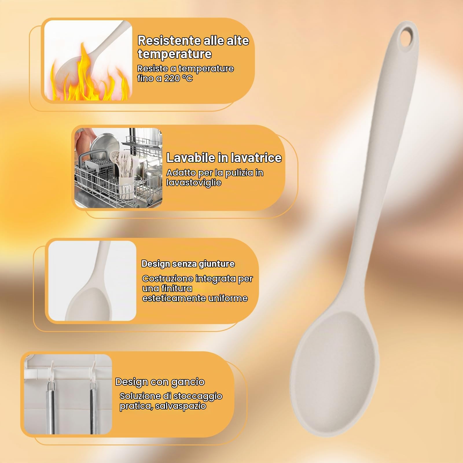 43 pezzi utensili da cucina in silicone set cucina utensili senza bpa kaki
