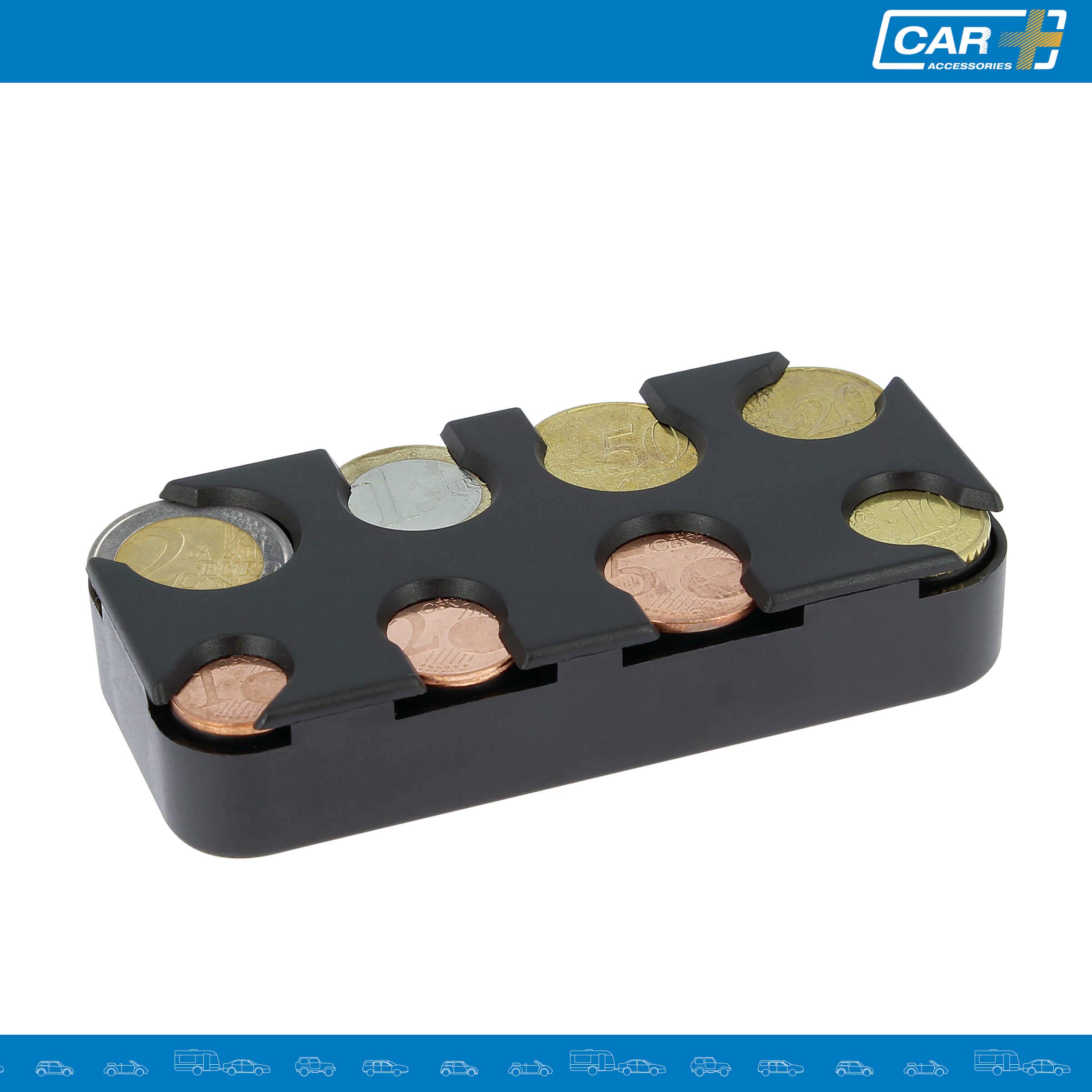 S SUMEX Porta Monedas Euro de Bolsillo, Monedero Portamonedas Gestor Cambio Dispensador para Coche, Taxi, 8 Compartimentos de 2 Euros a 1 Céntimo
