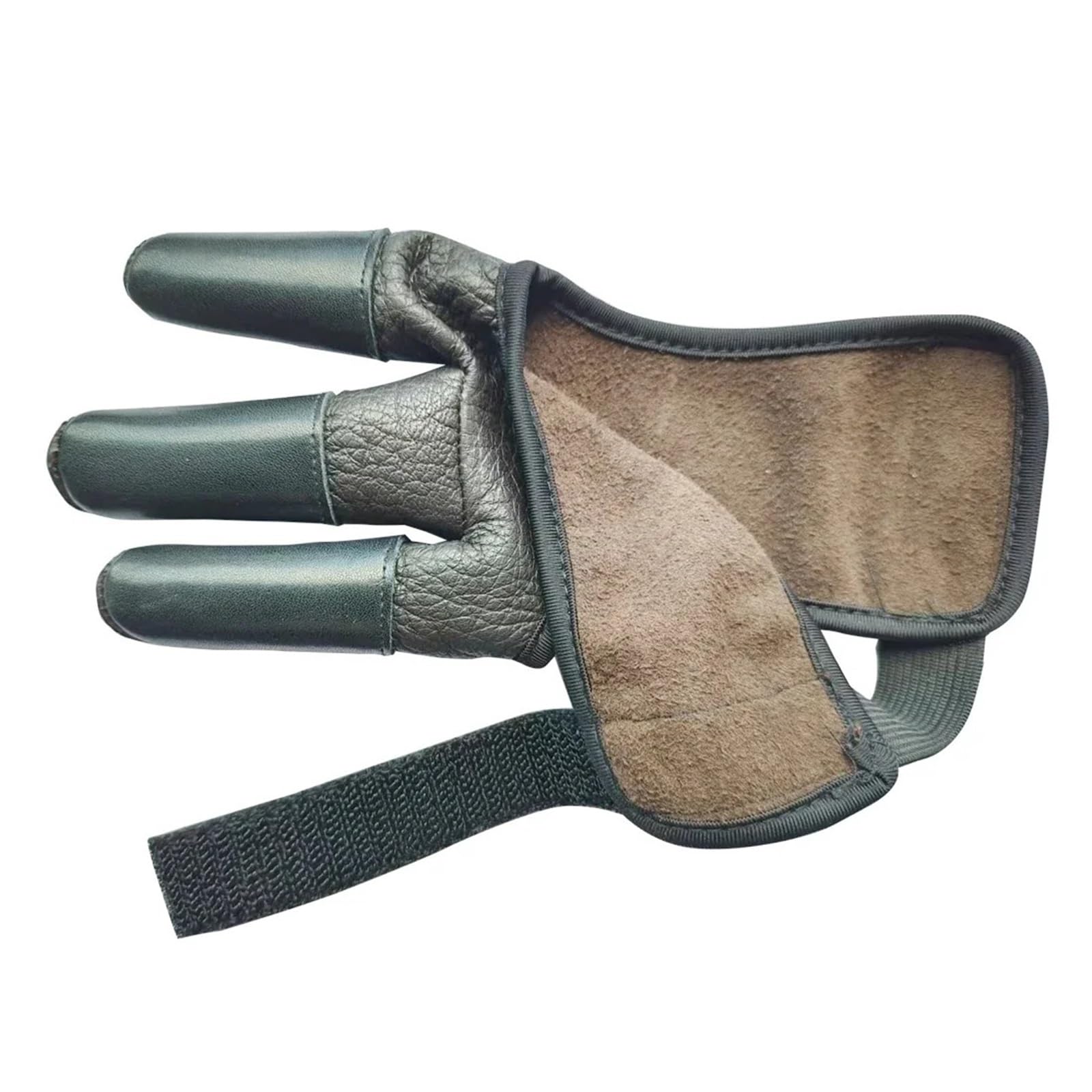 Guanti da tiro con l'arco Guanto a tre dita resistente all'usura in pelle di daino a 3 Pratico protettore for le for tiro con l'arco