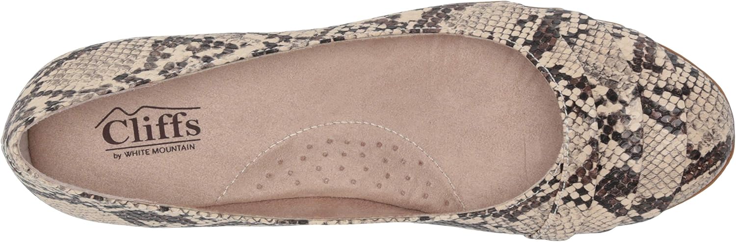 Cliffs by White Mountain Women's Clara Natural/Esprint Size 8.5 Ballet Flat