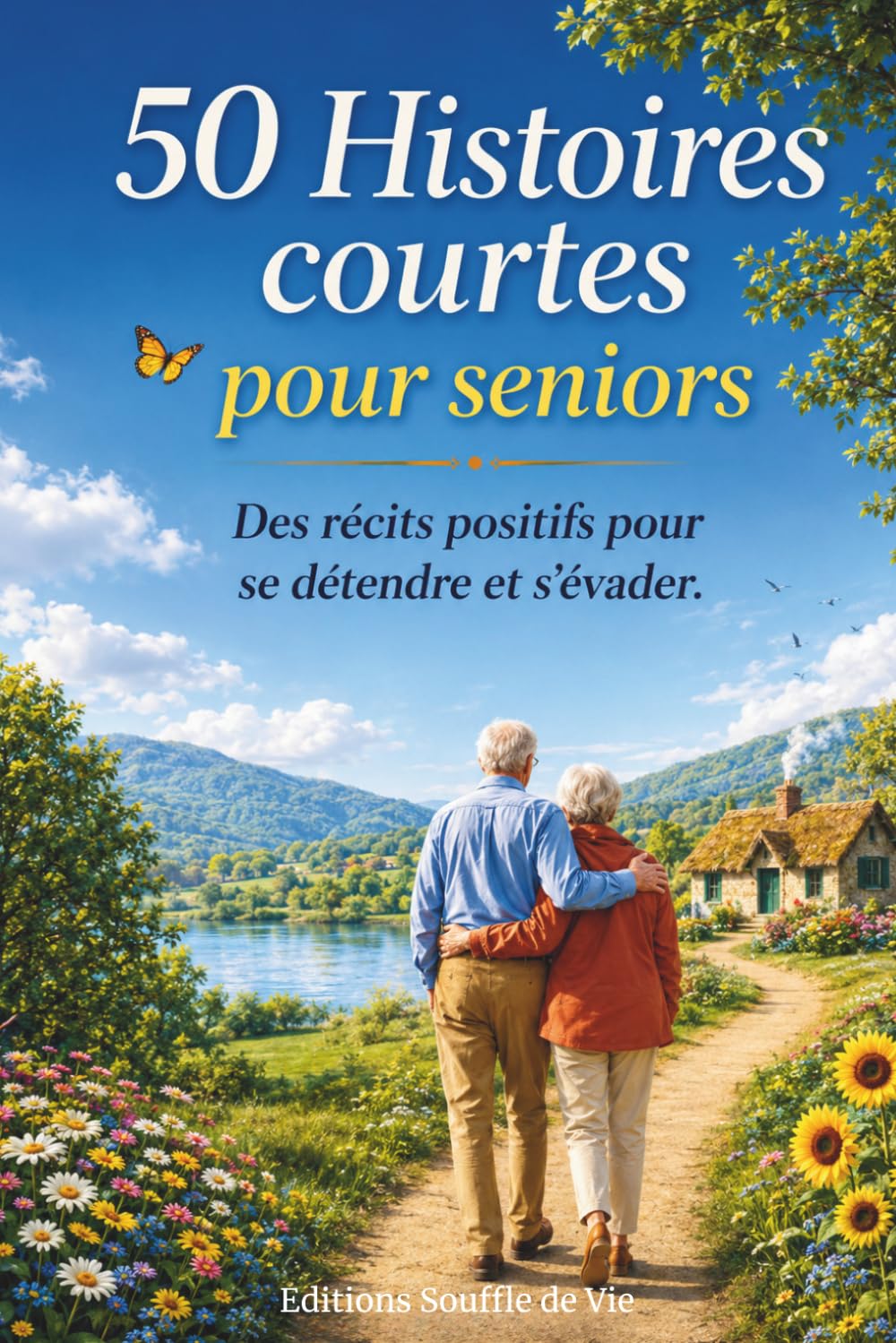 50 histoires courtes pour Seniors Récits positifs pour se détendre et s'évader: Lecture facile. Gros caractères, paragraphes courts. Idéal: mémoire séniors, malvoyants, DMLA,démence,Alzheimer