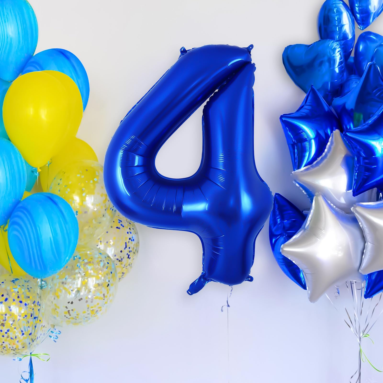 Amazon | ネイビーブルー 数字4バルーン 40インチ 大きなホイル